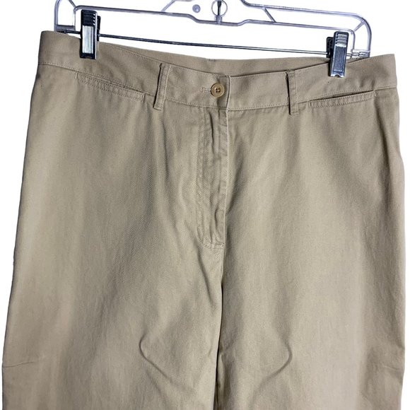 Vintage Lauren Ralph Lauren Capri Pants 12P Tan Belt Loops Pockets Flat Front - Picture 2 of 5